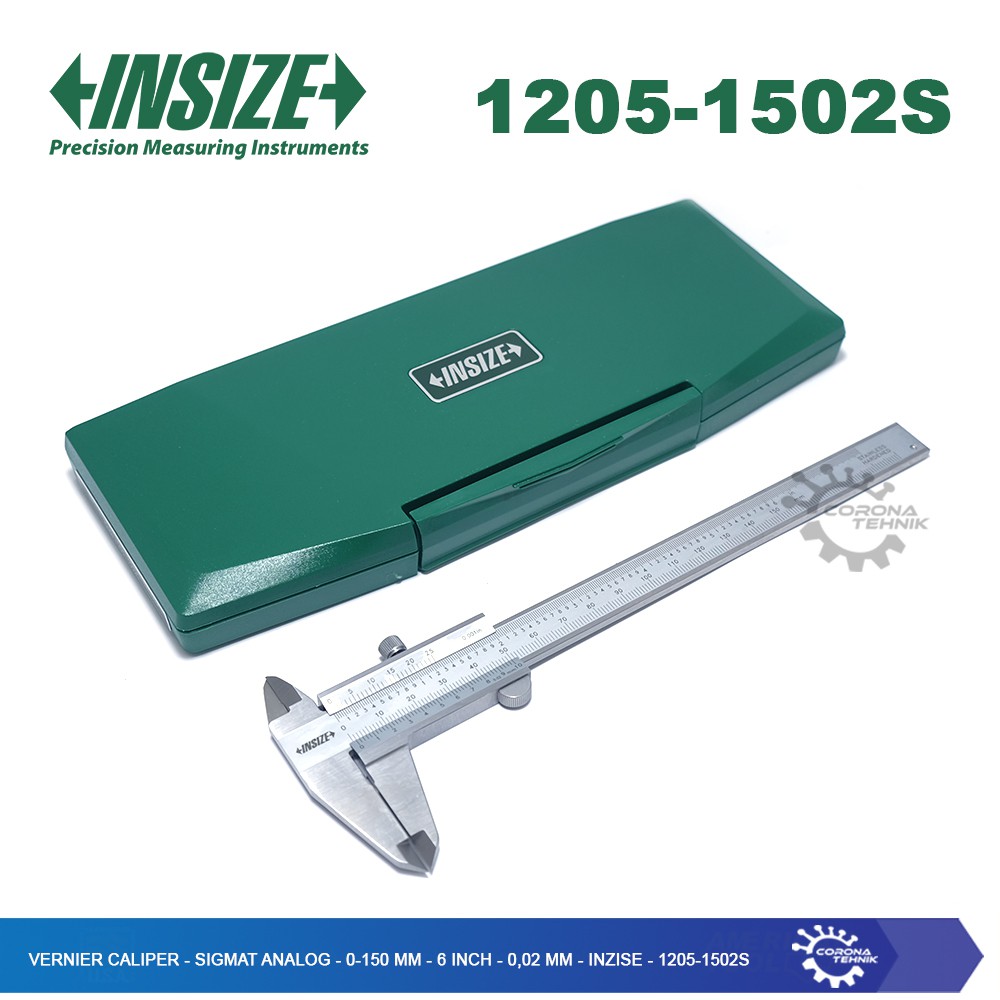 Insize - 1205-1502S - Vernier Caliper - 0-150 mm - 6 Inch - 0,02 mm