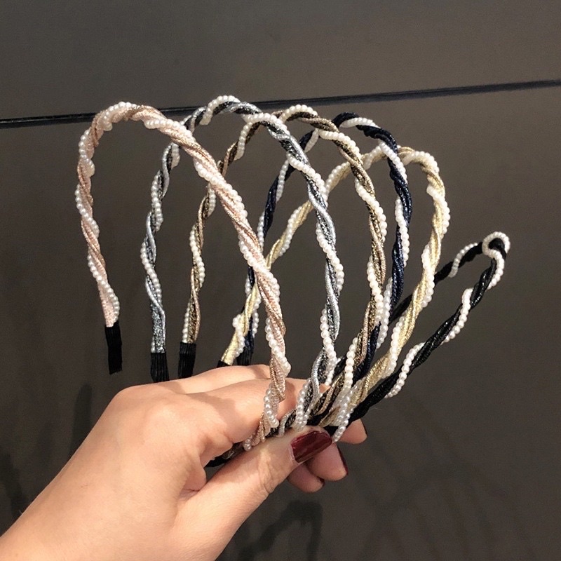 Bando Simpul rambut mutiara halus wanita Korea yang super peri