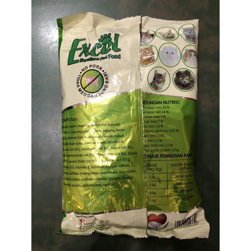 Excel Cat Food fresh pack 500gr Makanan Kucing