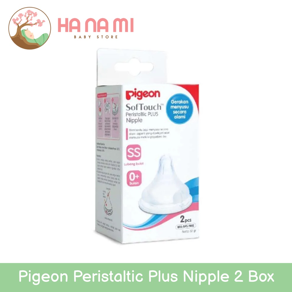 Pigeon Peristaltic Plus Nipple 2 Box - Dot Pigeon SS/S/M/L