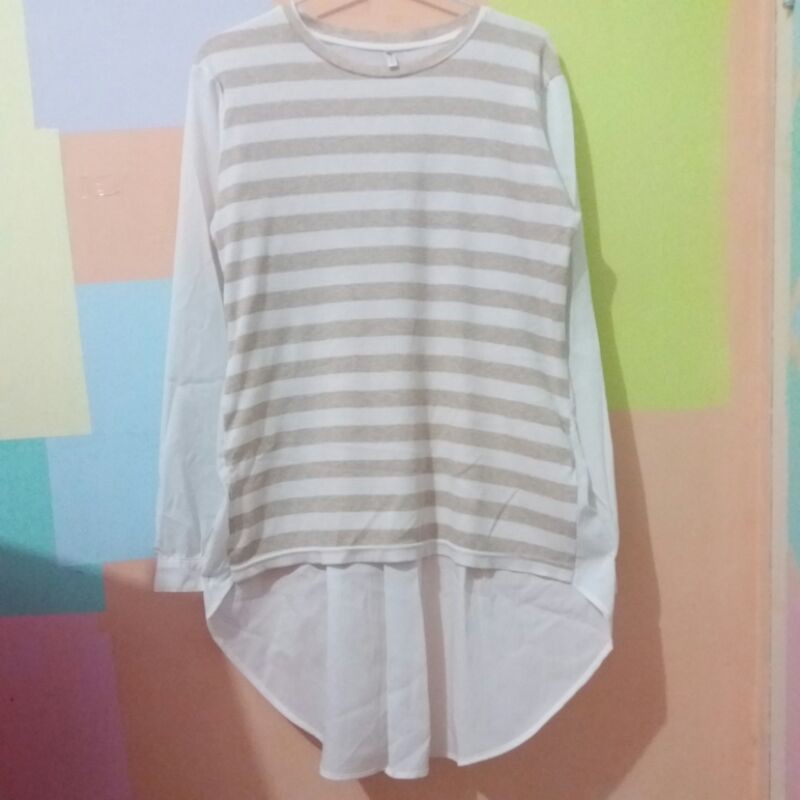 BAJU WANITA COKLAT SUSU & PUTIH