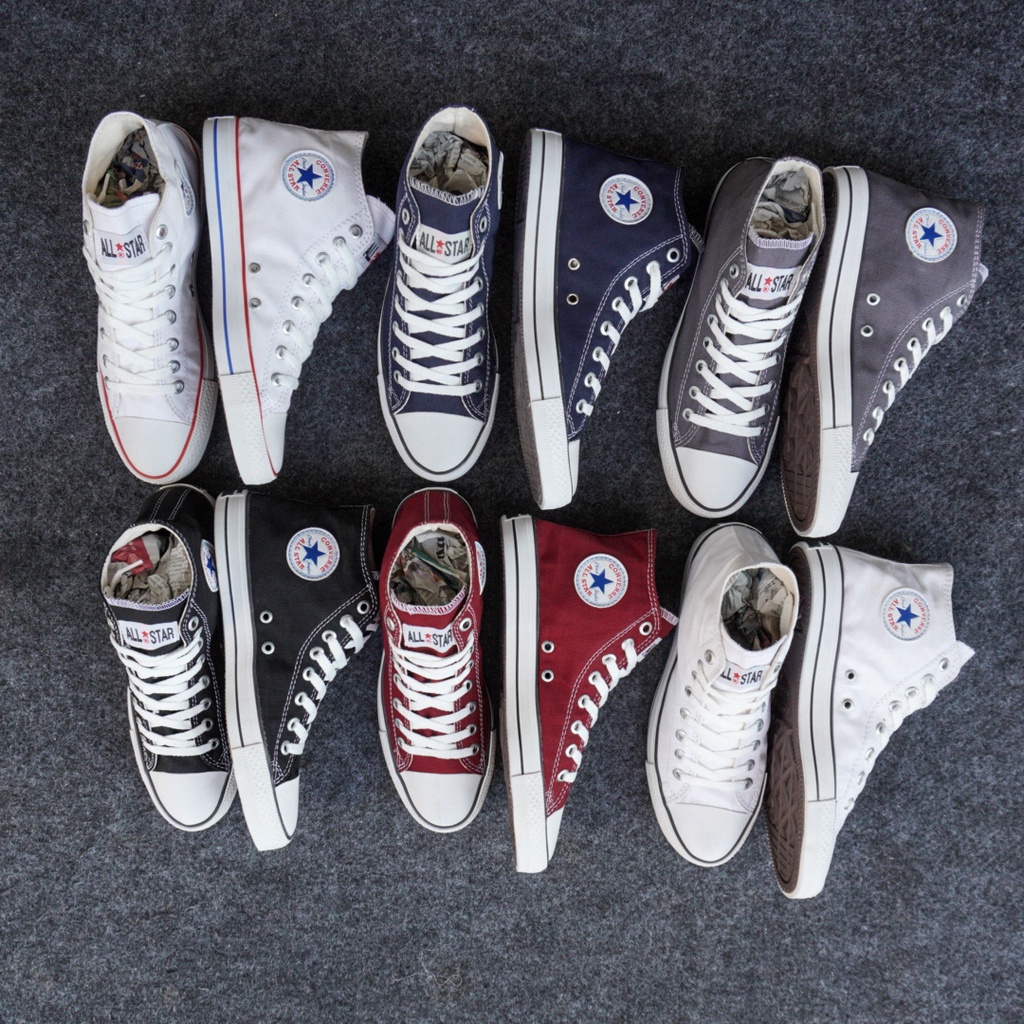 Converse Sepatu Pria Allstars Hitam Convers High Premium Sepatu Sneakers Sekolah Pria  Kerja Santai