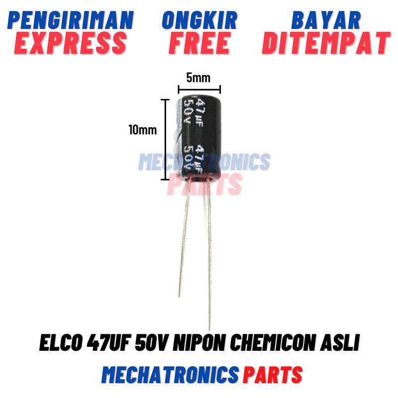 [PAS-9735] ELCO 47UF 50V NIPON CHEMICON ASLI