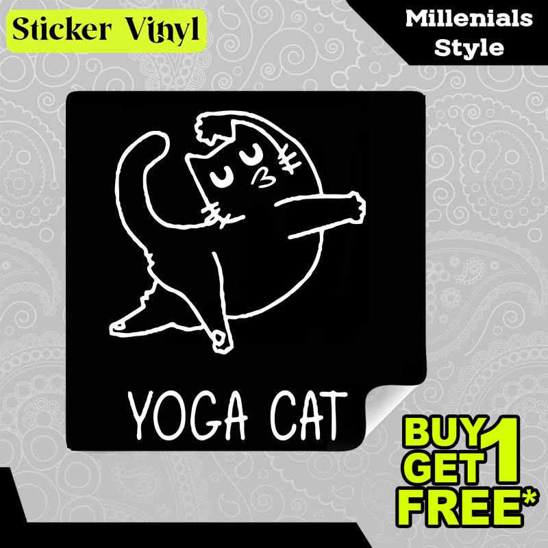 

Stiker Sticker Cat in Yoga Gambar Unik Desain Keren dan Kekinian Aesthetic Bahan Vinyl Satuan Anti Air