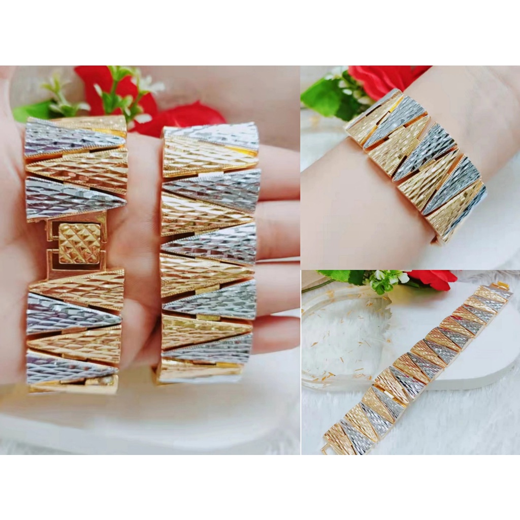 Gelang Xuping Rantai Kombinasi Lapis Emas 24k Perhiasan Fashion 1226.1229