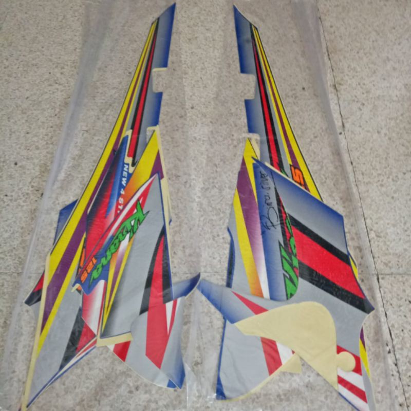 striping sticker standar Honda kirana body biru