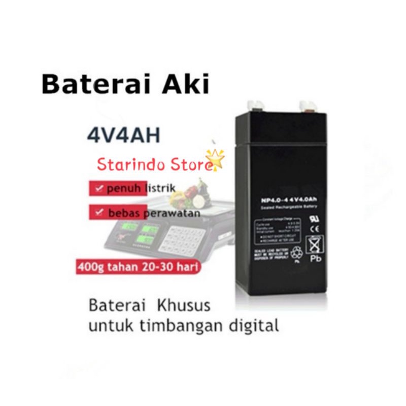 BATERAI AKI 4V 4AH / Baterai Timbangan Digital