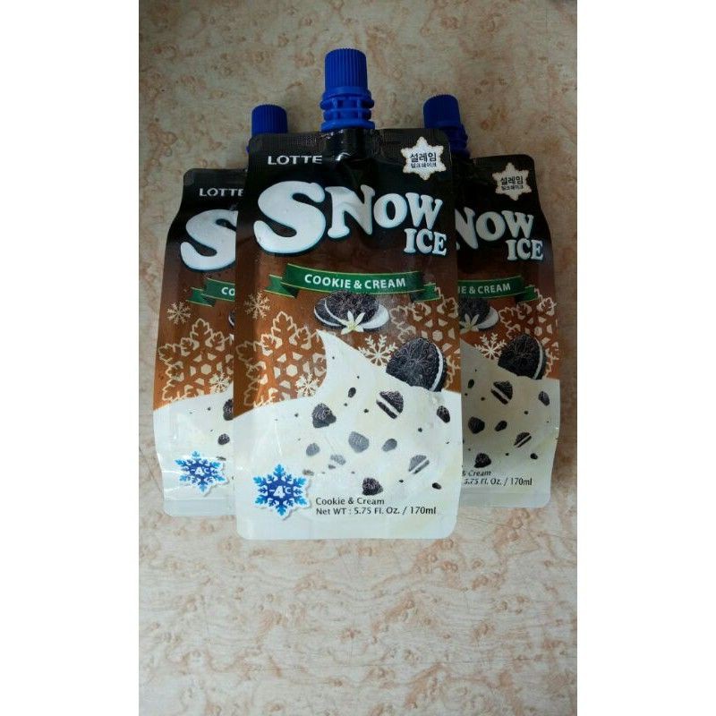 

Lotte Snow Ice Cookie & Cream - Es Dengan Kukis & Cream 170ml Korean Drink Minuman