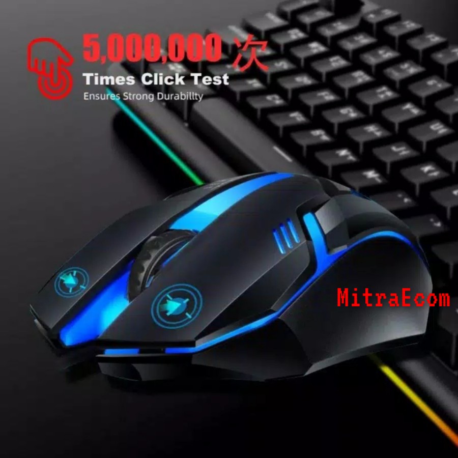 Trend-BEAT QUALITY ME Mouse Gaming Kabel USB ME-1000 DPI Dengan RGB Led 7 Colour 7 Warna T-WOLF