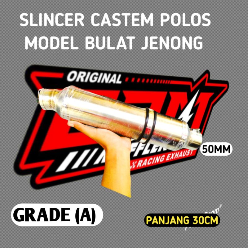 Slincer Knalpot Bulat Jenong Klem kastem polos ori BRM model knalpot dpj jrm dos pekajaman cts dsm r