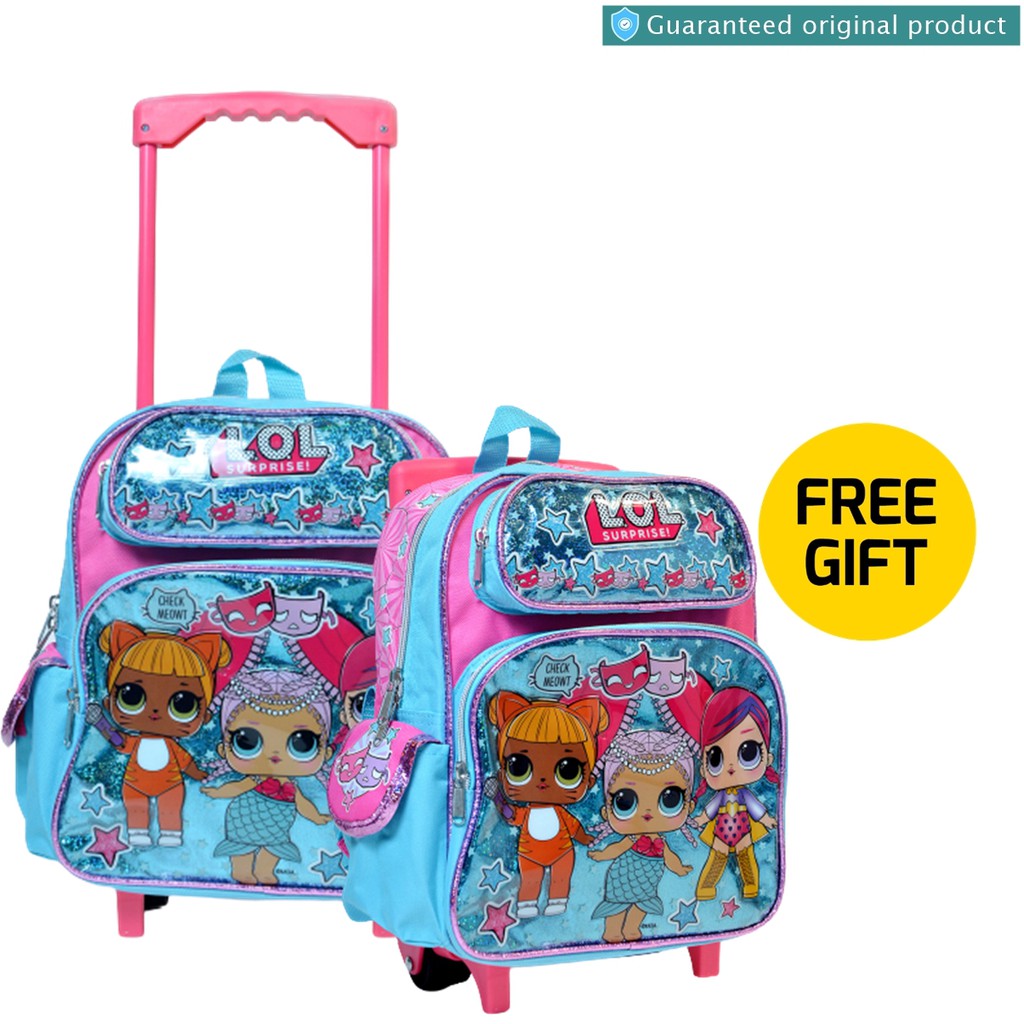 Tas Ransel Troli Dorong Anak Perempuan PAUD TK SD Karakter LOL Surpirse F. Mask A15133 - 12 Inch