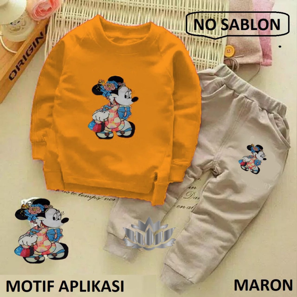 BO - SETELAN MICKEY GIRD / SETELAN SWEATER ANAK / PAKAIAN ANAK / FASHION ANAK / SETELAN ANAK TERBARU