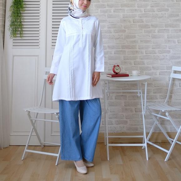 HOT SALE tunik putih muslim atasan tunik baju tunik putih atasan tunik putih wanita fashion jumbo S-