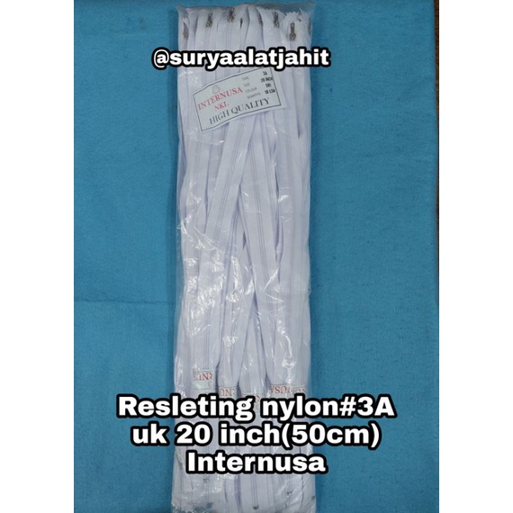 Resleting nylon 20in (50cm) INTERNUSA = rp.9.500/12pcs