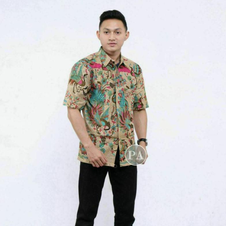 Batik Bapak Dan Anak Cowok Motif Dimensi Sogan Terbaru - Baju Batik Ayah Anak