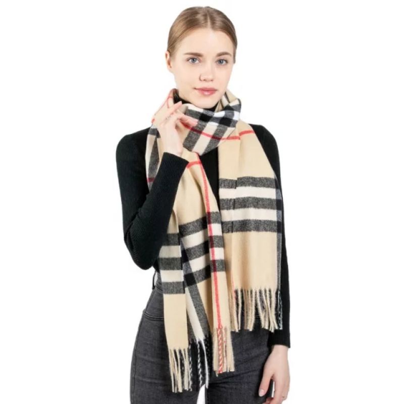 SYAL&amp;SCARF BUR BERY KOTAK CASHMERE IMPORT/SELENDANG MUSIM DINGIN