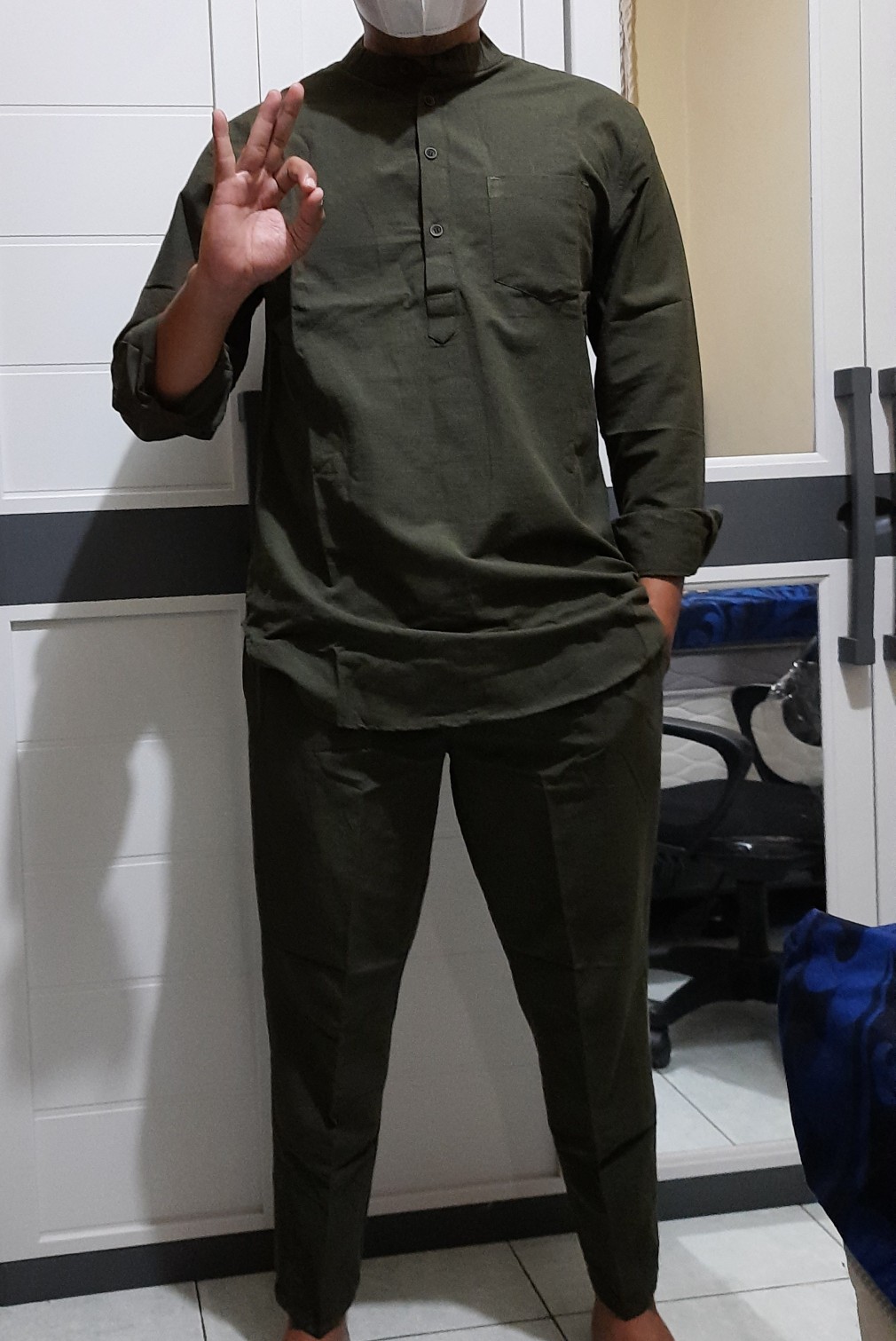 Long Kurta Set Katun Rami Slimfit