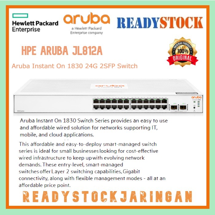 HPE Aruba JL812A Aruba Instant On 1830 24G 2SFP Switch