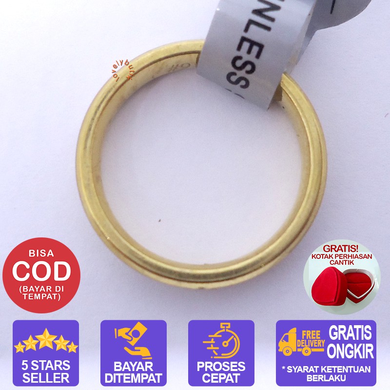 Lovelybutik Vinca Cincin Tunangan Couple Titanium Anti Karat BONUS KOTAK PERHIASAN Isi 1 Pcs