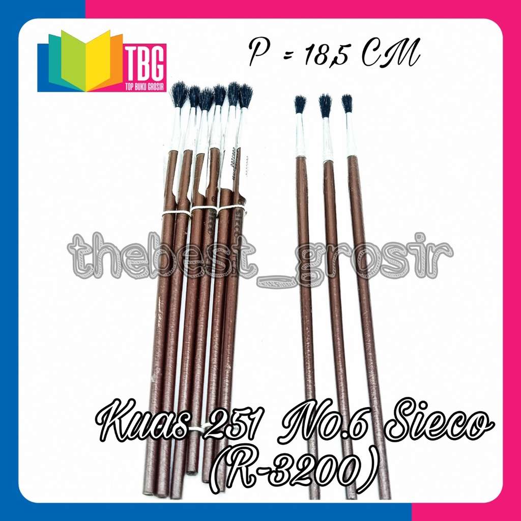 

1 PCS KUAS 251 NO 6 SIECO/ KUAS LUKIS / BRUSH / PAINT BRUSH (R-3200)