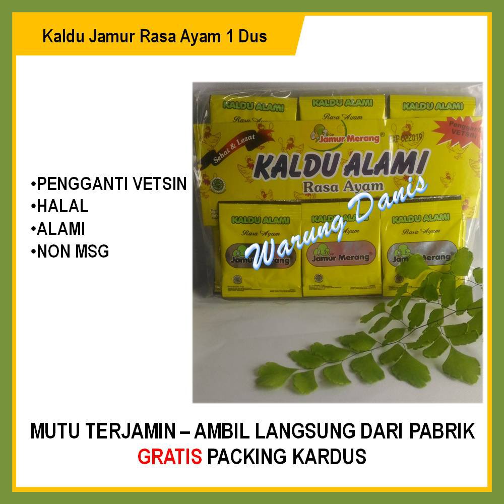 

1 dus 3gr Kaldu Alami Jamur Merang Rasa Ayam Alami HAlal Non MSG