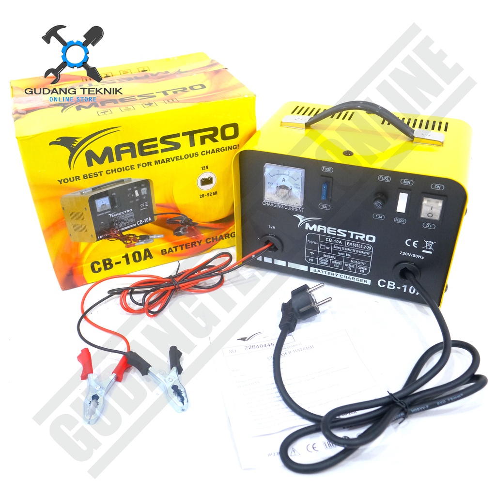 Charger Baterai Aki Motor Mobil 10A MAESTRO CB10A / Ces Strum Accu Battery 10 Ampere CB 10A MAESTRO