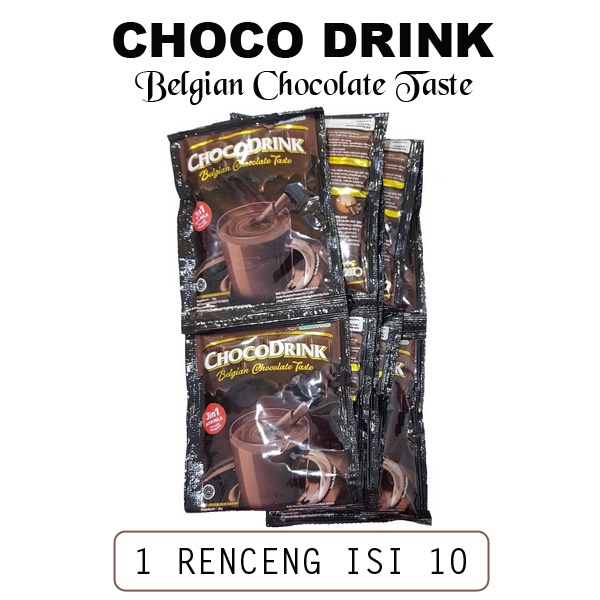 CHOCO DRINK BELGIAN CHOCOLATE 1 RENCENG ISI 10