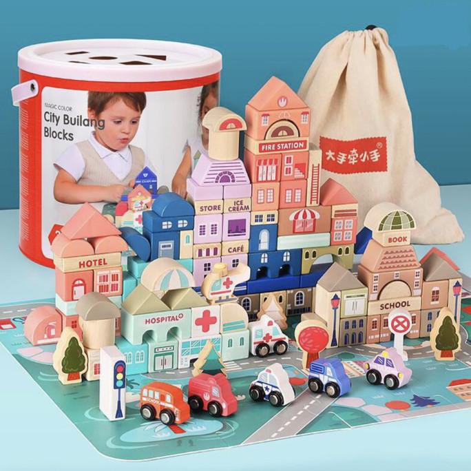 

Sale! 115Pcs City Wooden Blocks Mainan Balok Anak Murah