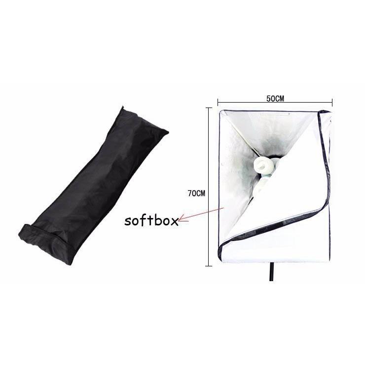 Payung Softbox Reflektor OMCSFMBK 50x70cm E27 Four Lamp Socket - Black