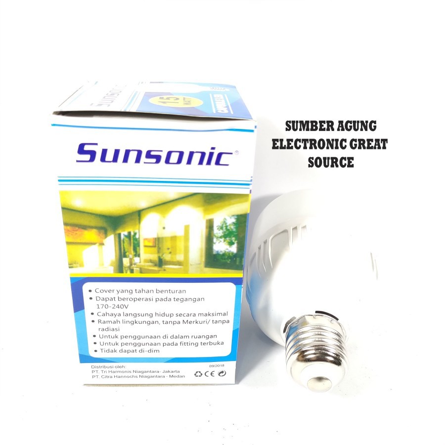 Sunsonic Capsule LED 15W Lampu Tabung Cahaya Putih 550 Lumen