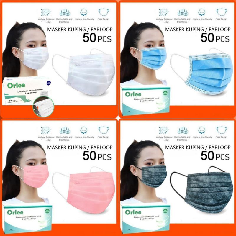 MASKER ORLEE 1 box isi 50pcs