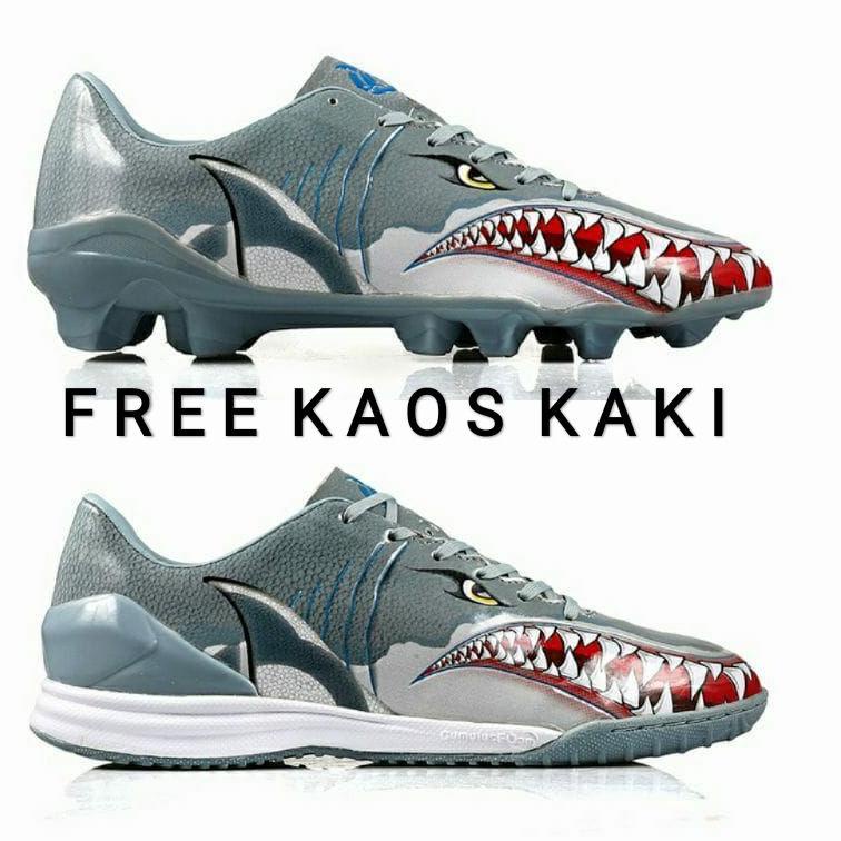 ֎ sepatu bola futsal ortuseight catalyst sepatu bola futsal hiu REQUIN FG IN STEEL BLUE ORTRED 