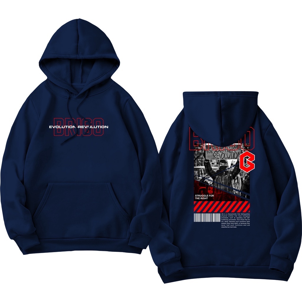 BRIGO Jumper Hoodie EVOLUTION REVOLUTION   II Sweater Hoodie BRIGO Sablon DTF Fleece Cotton M-XXL (Pria &amp; Wanita) Free stiker&amp;Gantungan Kunci