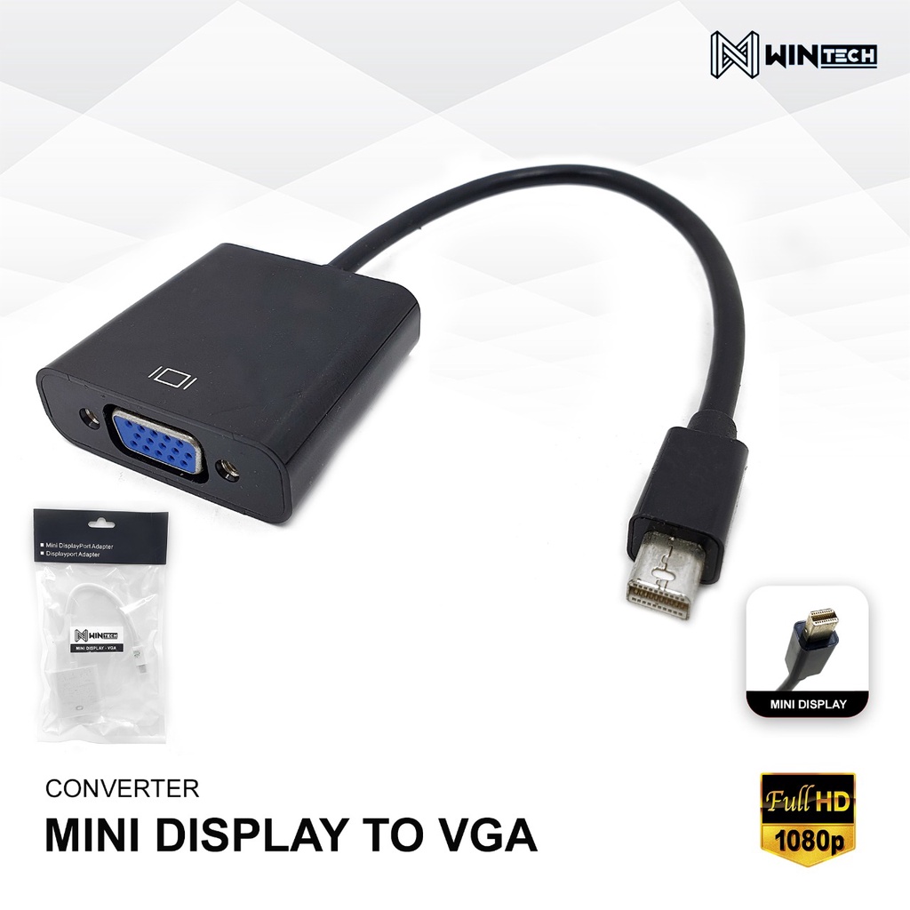 CONVERTER MINI DISPLAY TO VGA / MINI DISPLAY DP PORT TO VGA FEMALE - 00495
