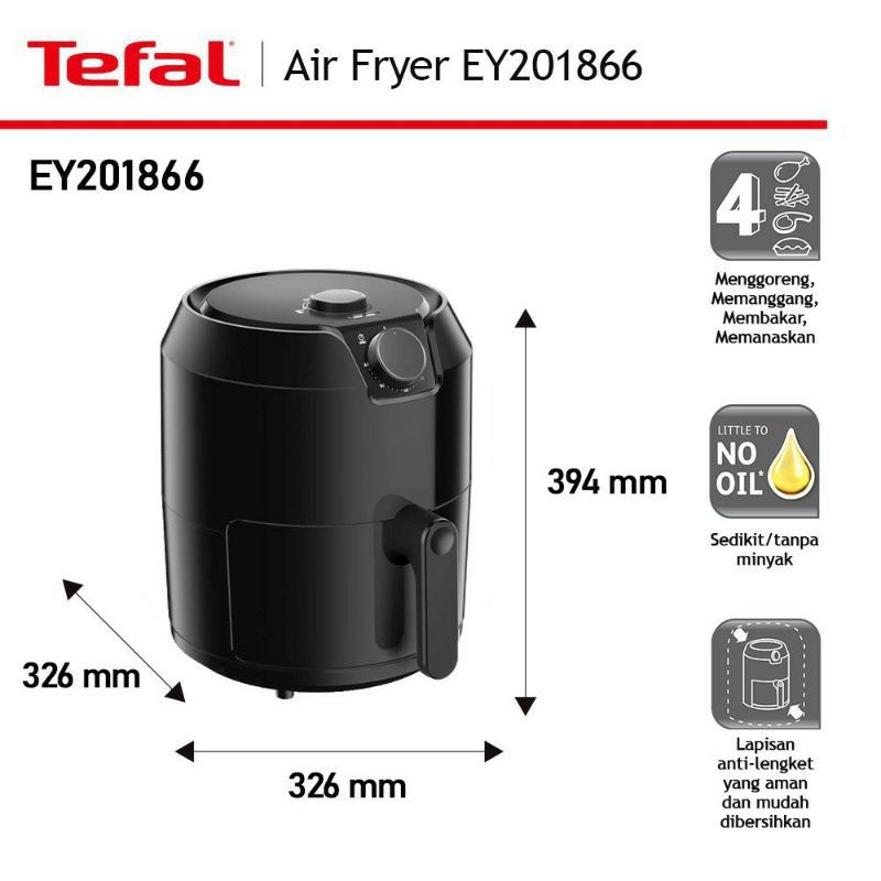 Jual Tefal Air Fryer 4.2L Easy Fry Health Fryer XL Garansi Resmi