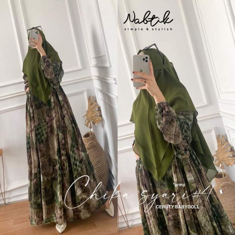 Redy set syar'i best seller Chika syar'i by nabtik terlaris