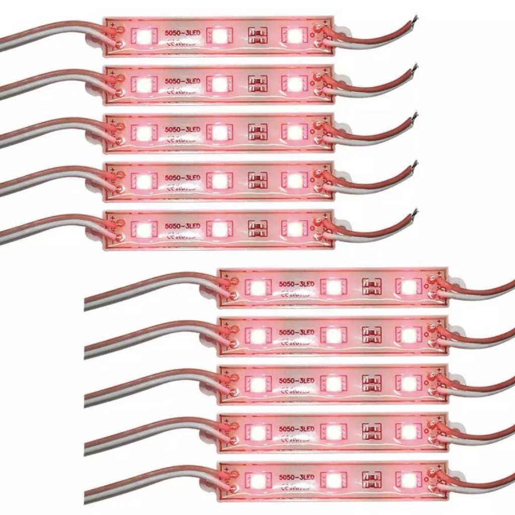 LAMPU LED MODUL 3 MATA STRIP MODULE LED CHIP DC12 VOLT -1.4 WATT PER 1 PCS LAMPU ( 3 MATA STRIP )