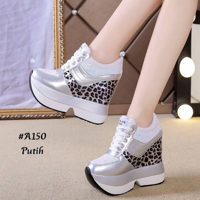 Sepatu Wedges Wanita Impor Glitter Korea #A150