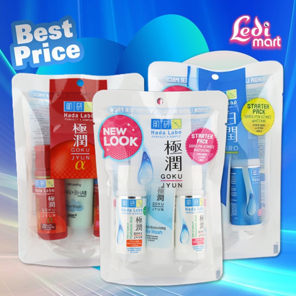 ORIGINAL Hada Labo Starter Pack Series / Hadalabo Gokujyun / Hadalabo Shirojyun / Hadalabo Alpha Alfa / Paket Perawatan / LEDI MART