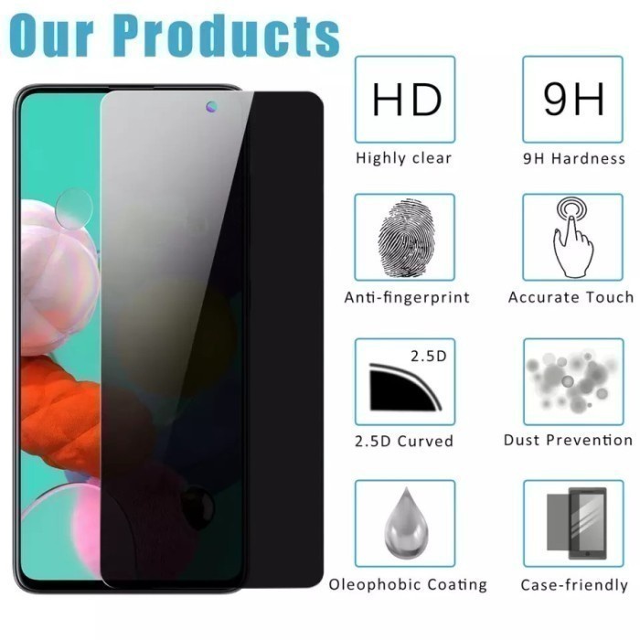 ANTI SPY TEMPERED GLASS XIOAMI REDMI 9A ANTI SPY  REDMI 9A  - KA