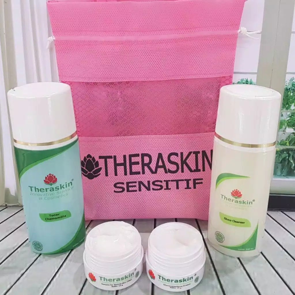 Skincare Pemutih Wajah Perawatan Wanita Theraskin [ Paket Sensitif ] 100% Original BPOM
