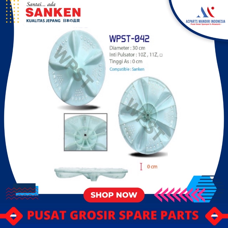 pulsator mesin cuci sanken diameter 30cm as gigi 10