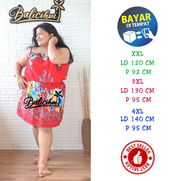 Balicihui Dress Bella Dress Jumbo Dress Halter Plus Size Big Size Dress jumbo Wanita