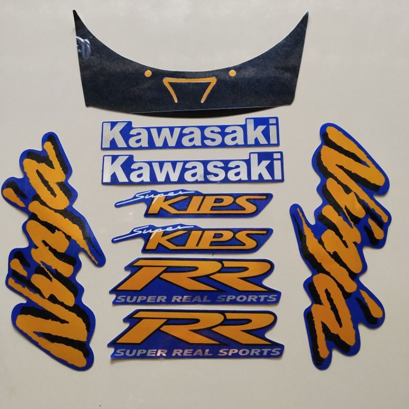 striping lis stiker standar Ori kawasaki ninja RR old biru 2007 stiker Ori ninja RR old 2007 biru