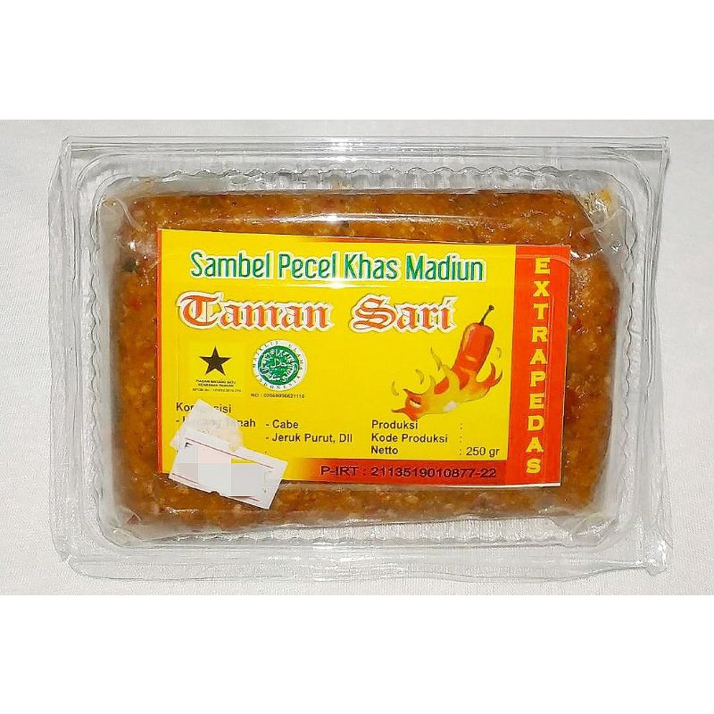 

Sambal Pecel / Bumbu Pecel Merk TAMAN SARI Khas Madiun. RASA EKSTRA PEDAS