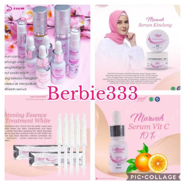 Serum Mutiara / Peeling Toner / serum AHA / Vit. C / Serum Kinclong / Dark Eye Marwah / Neck Cream / BB Cream Acne