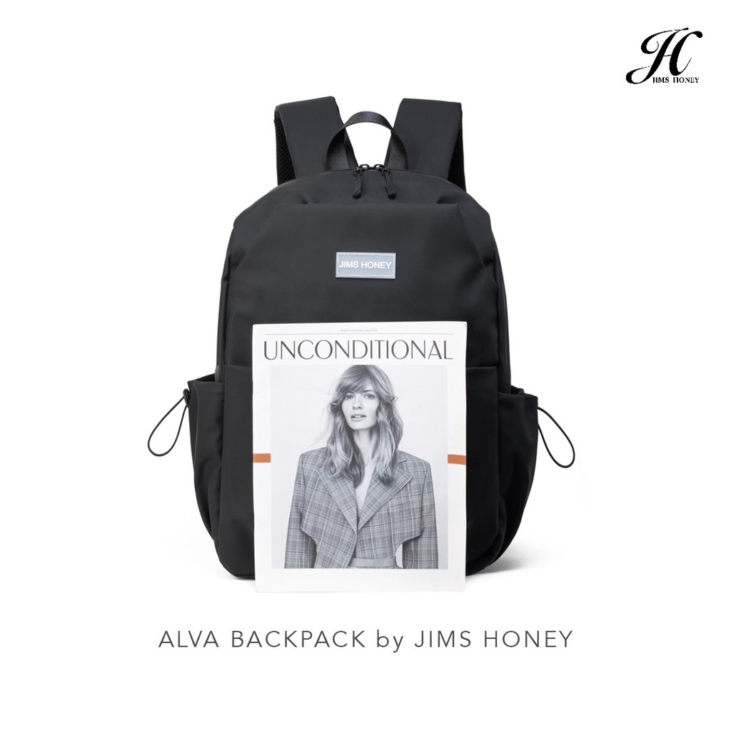 Alva Backpack Jims Honey Tas Ransel Pria dan Wanita Sekolah Kuliah Anti Air Muat Banyak Import Trendy Murah Original