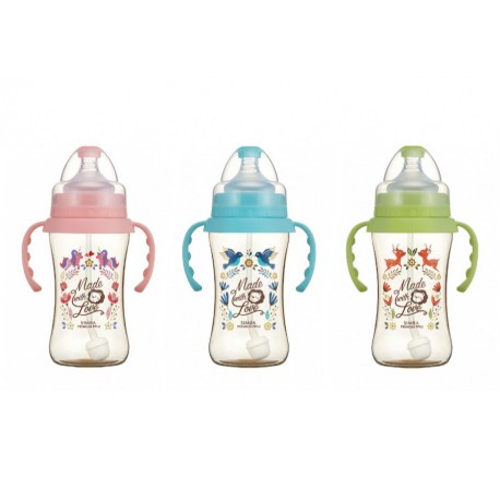 SIMBA P61830-34 PPSU WIDE NECK FEEDING BOTTLE HANDLE WONDERLAND 360ML