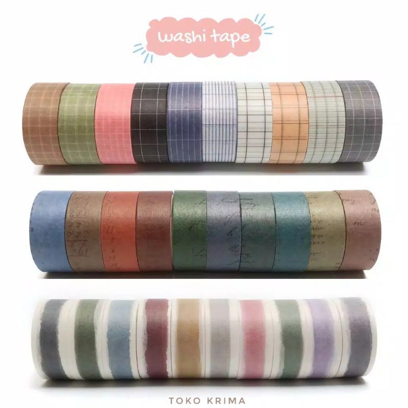 

Washi Tape Isolasi Warna Selotip Dekorasi Aneka Motif