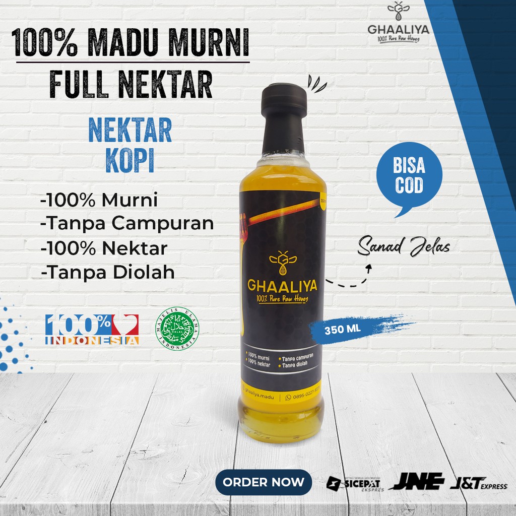 

MADU MURNI ASLI GHAALIYA NEKTAR BUNGA KOPI 350ml